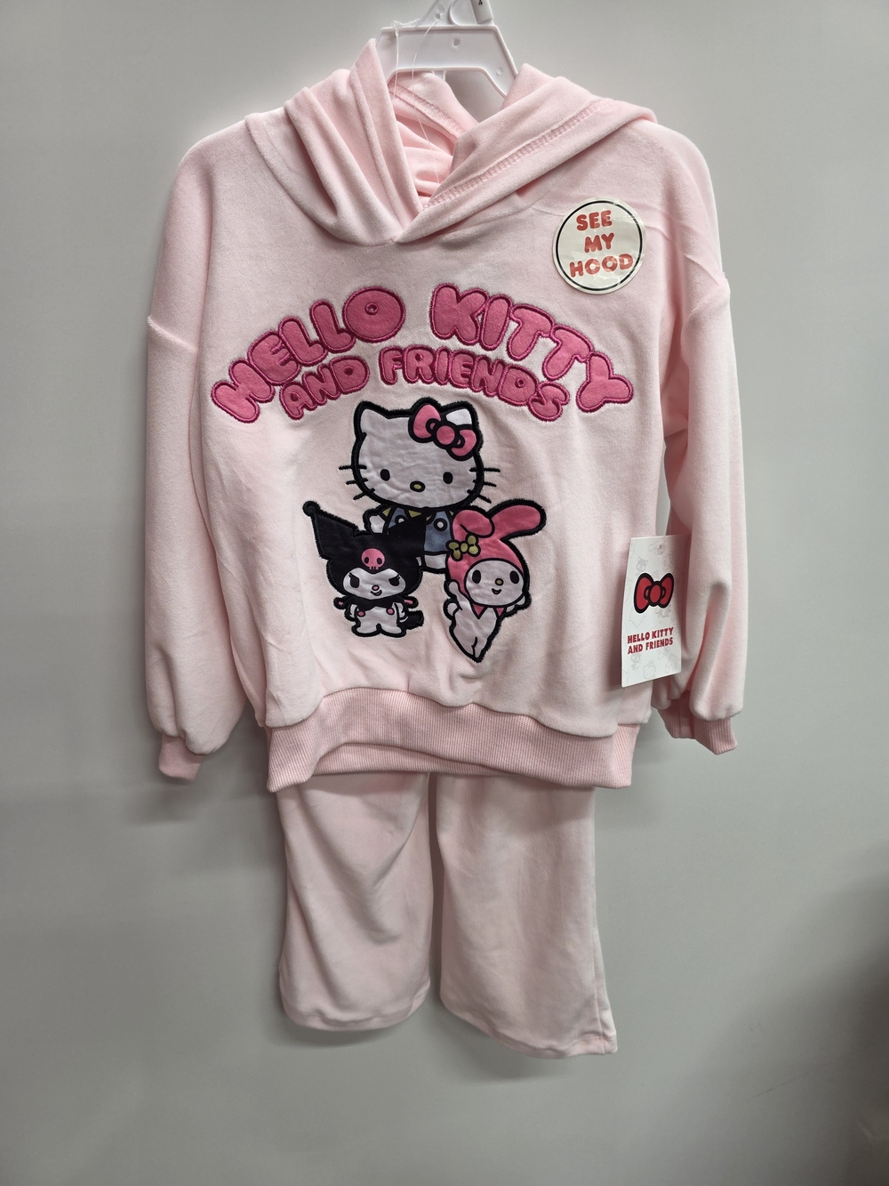 Hello Kitty Pink Kids Matching Hoodie and Pants Set